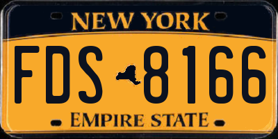 NY license plate FDS8166