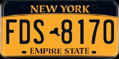 NY license plate FDS8170