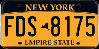 NY license plate FDS8175
