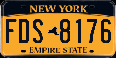 NY license plate FDS8176