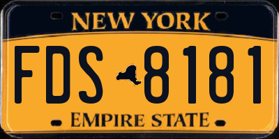 NY license plate FDS8181