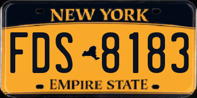 NY license plate FDS8183