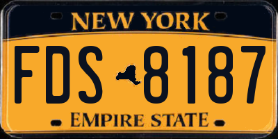 NY license plate FDS8187