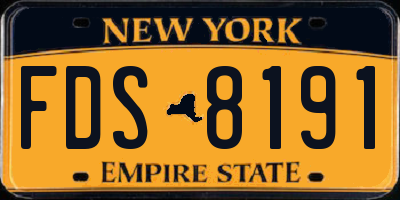 NY license plate FDS8191