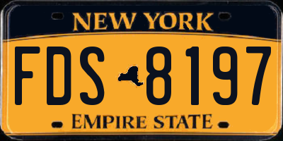 NY license plate FDS8197