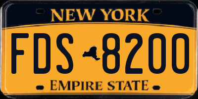NY license plate FDS8200
