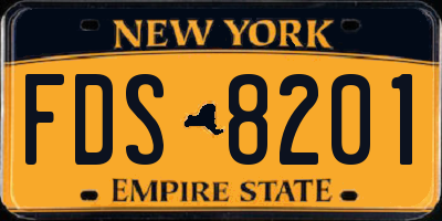 NY license plate FDS8201