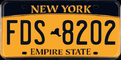 NY license plate FDS8202