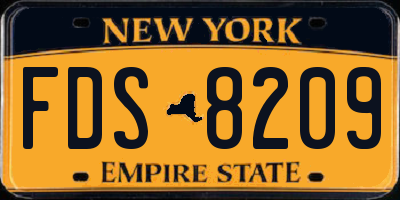 NY license plate FDS8209