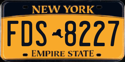 NY license plate FDS8227