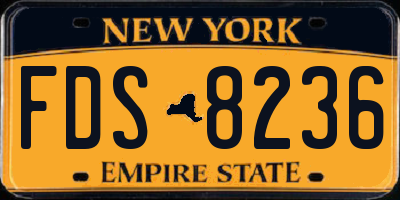 NY license plate FDS8236
