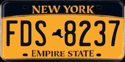 NY license plate FDS8237