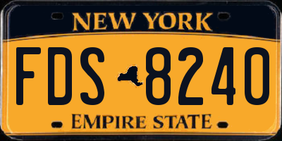 NY license plate FDS8240
