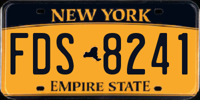 NY license plate FDS8241