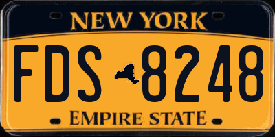 NY license plate FDS8248