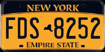 NY license plate FDS8252