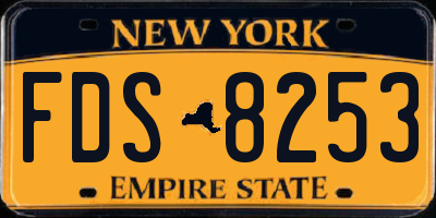 NY license plate FDS8253