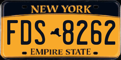 NY license plate FDS8262