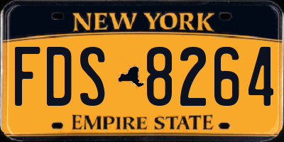 NY license plate FDS8264