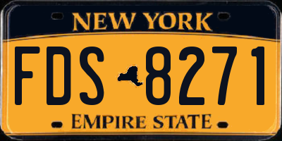 NY license plate FDS8271