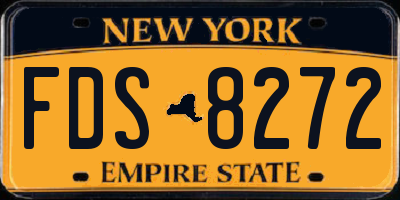 NY license plate FDS8272