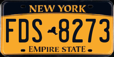 NY license plate FDS8273
