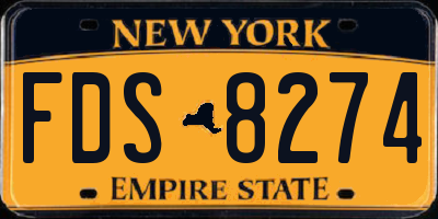 NY license plate FDS8274
