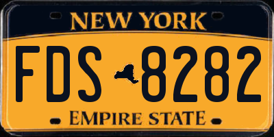 NY license plate FDS8282