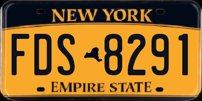 NY license plate FDS8291