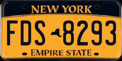 NY license plate FDS8293