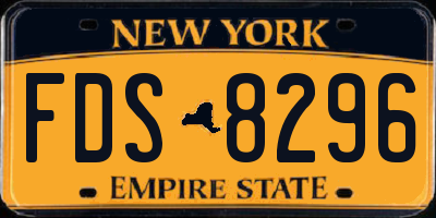 NY license plate FDS8296