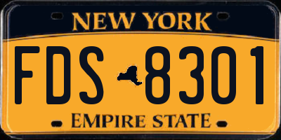 NY license plate FDS8301