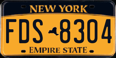 NY license plate FDS8304