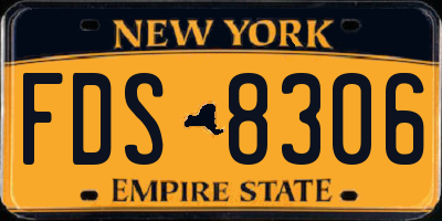 NY license plate FDS8306