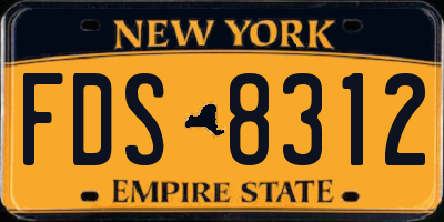 NY license plate FDS8312
