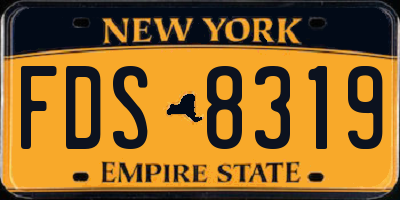 NY license plate FDS8319