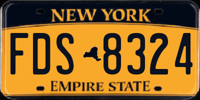 NY license plate FDS8324