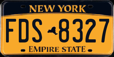 NY license plate FDS8327