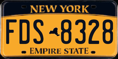 NY license plate FDS8328