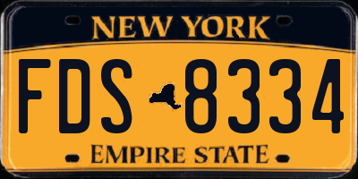 NY license plate FDS8334