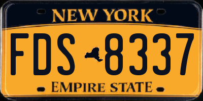 NY license plate FDS8337