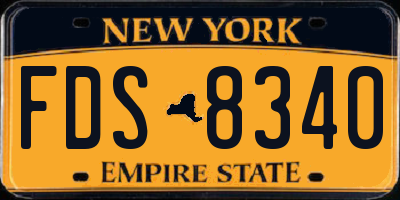NY license plate FDS8340