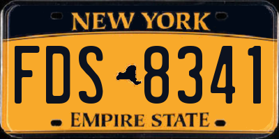 NY license plate FDS8341
