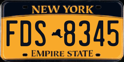 NY license plate FDS8345