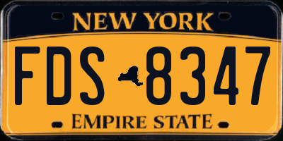NY license plate FDS8347