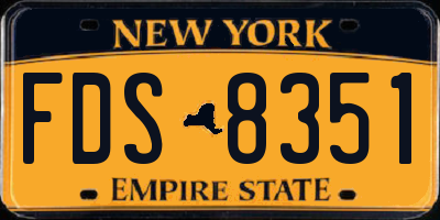 NY license plate FDS8351