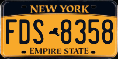 NY license plate FDS8358