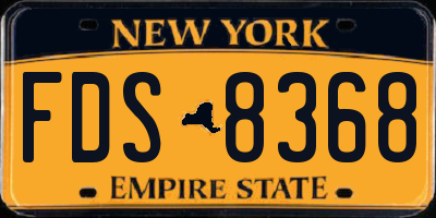 NY license plate FDS8368