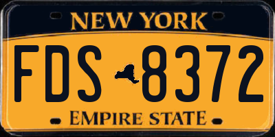 NY license plate FDS8372