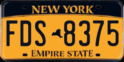 NY license plate FDS8375